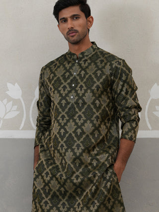Silk Blend Woven Design Kurta