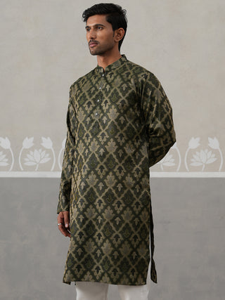 Silk Blend Woven Design Kurta