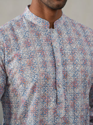 Printed and Emrbroidered Kurta