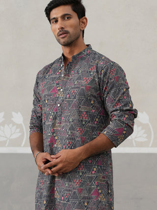 Printed and Emrbroidered Kurta