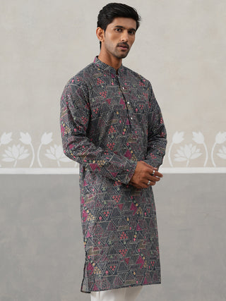 Printed and Emrbroidered Kurta