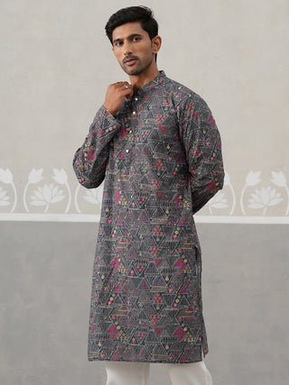 Printed and Emrbroidered Kurta