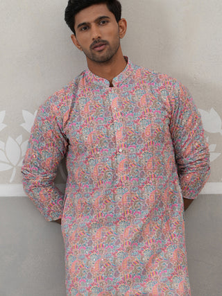 Printed and Emrbroidered Kurta