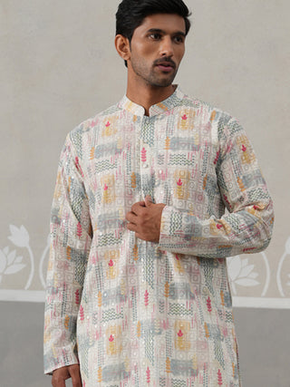Printed and Emrbroidered Kurta