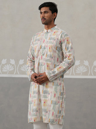 Printed and Emrbroidered Kurta