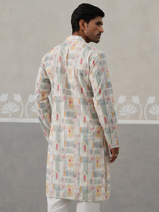 Printed and Emrbroidered Kurta