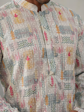Printed and Emrbroidered Kurta