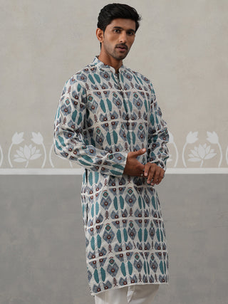 Silk Blend Woven Design Kurta