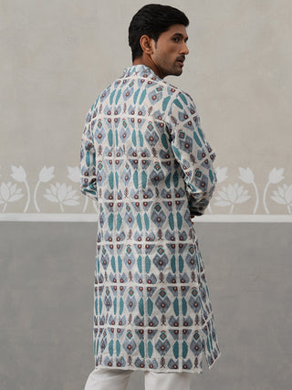 Silk Blend Woven Design Kurta