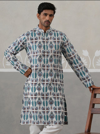 Silk Blend Woven Design Kurta