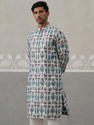 Silk Blend Woven Design Kurta