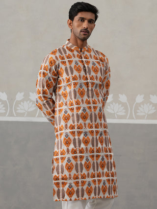 Silk Blend Woven Design Kurta