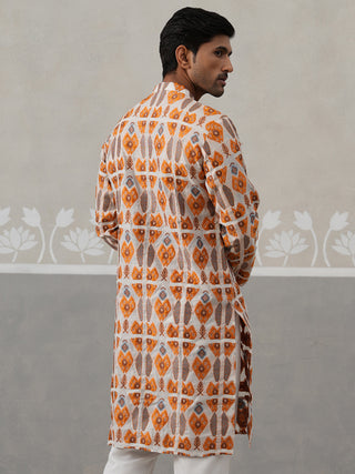Silk Blend Woven Design Kurta