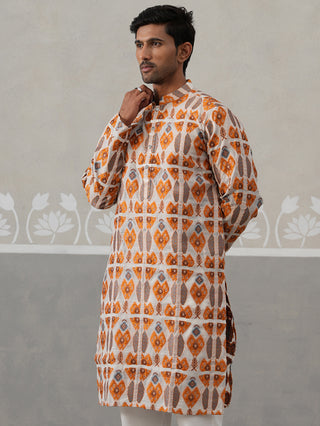Silk Blend Woven Design Kurta