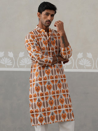 Silk Blend Woven Design Kurta