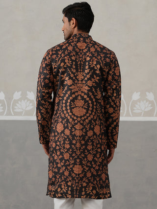 Floral Printed Cotton Kurta for Men