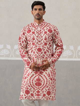 Floral Printed Cotton Kurta for Men