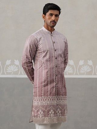 Designer Embroidery Silk Blend Kurta for Men