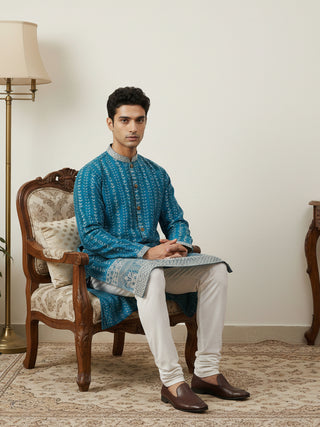 Designer Embroidery Silk Blend Kurta for Men