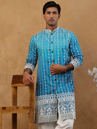 Designer Embroidery Silk Blend Kurta for Men
