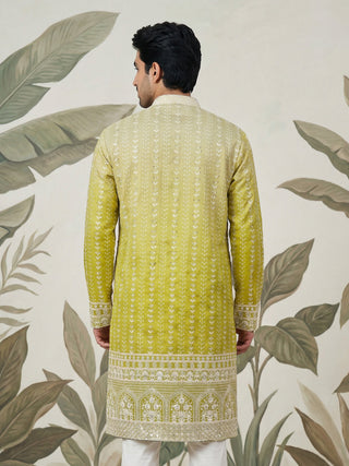 Designer Embroidery Silk Blend Kurta for Men