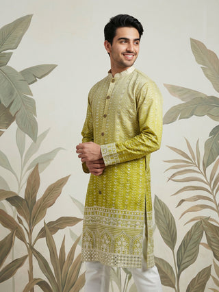 Designer Embroidery Silk Blend Kurta for Men