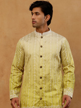 Designer Embroidery Silk Blend Kurta for Men