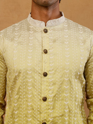 Designer Embroidery Silk Blend Kurta for Men