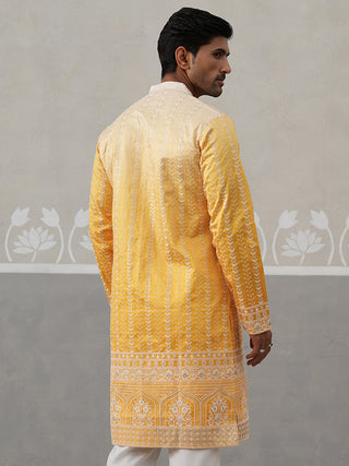 Designer Embroidery Silk Blend Kurta for Men