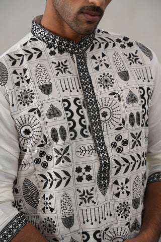 Silk Blend Embroidered Kurtas