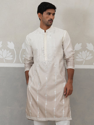 Silk Blend Mirror Work Kurta