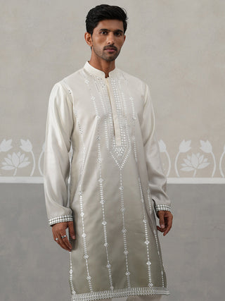 Silk Blend Mirror Work Kurta