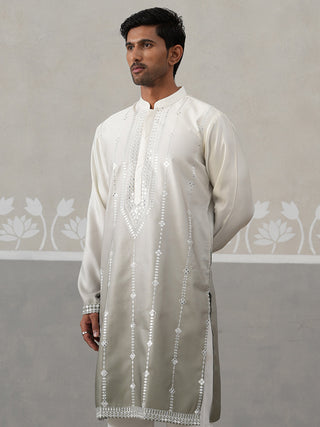 Silk Blend Mirror Work Kurta