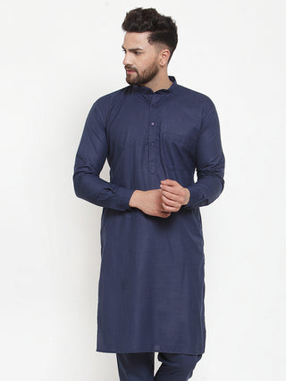 Jompers Men's Solid Cotton Kurtas