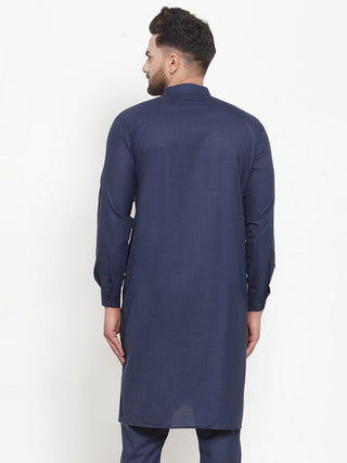 Jompers Men's Solid Cotton Kurtas