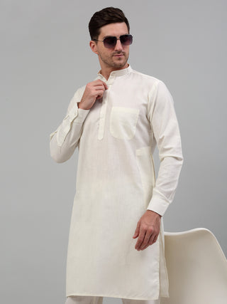 Jompers Men's Solid Cotton Kurtas