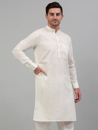 Jompers Men's Solid Cotton Kurtas