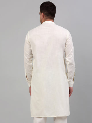 Jompers Men's Solid Cotton Kurtas