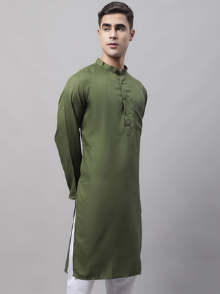 Jompers Men's Cotton Solid Kurtas