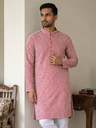Floral Embroidered Kurta for Men