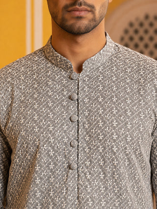 Floral Embroidered Kurta for Men