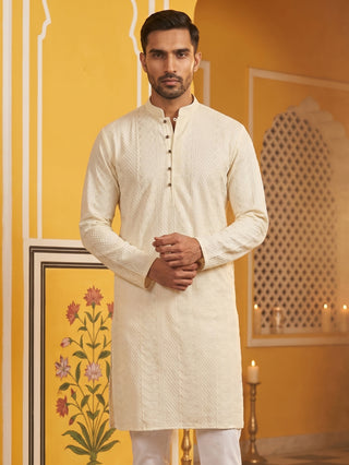 Embroidered Cotton Kurta for Men