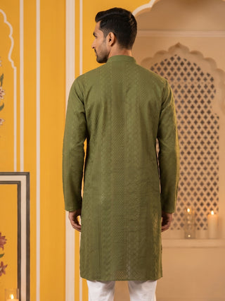 Embroidered Cotton Kurta for Men