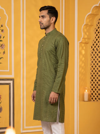 Embroidered Cotton Kurta for Men