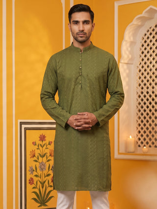 Embroidered Cotton Kurta for Men