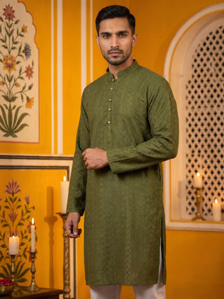 Embroidered Cotton Kurta for Men