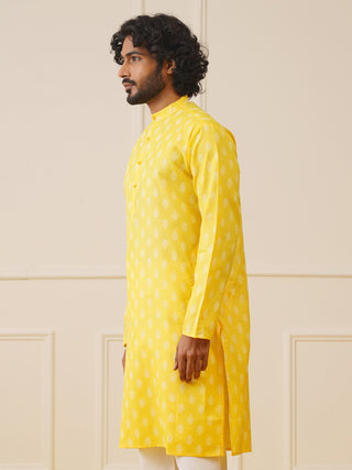Men's Cotton Floral printed kurta only