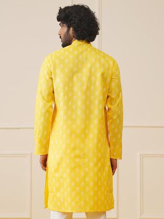 Men's Cotton Floral printed kurta only