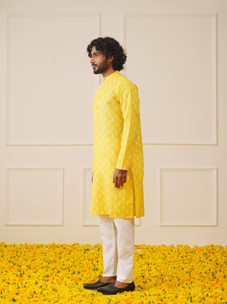Men's Cotton Floral printed kurta only