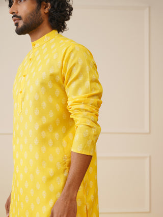 Men's Cotton Floral printed kurta only